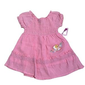 Vintage Disney Cinderella Dress NEW 90s 2T Seersucker Pink Princess Kids